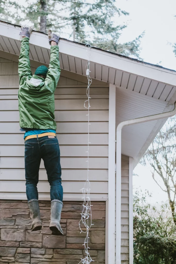 Falling while putting up Christmas lights